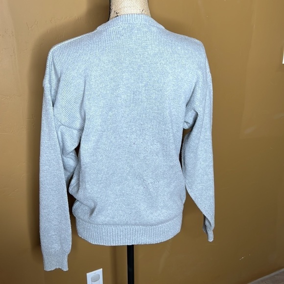 Vintage 90s American Eagle 100% Cotton Gray Crewneck Sweater Size Medium - Picture 3 of 4